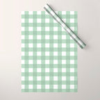 Sage Green Gingham  Wrapping Paper Gallery Image 1