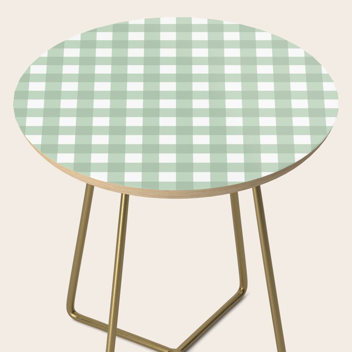 Sage Green Gingham  Side Table Gallery Image 2