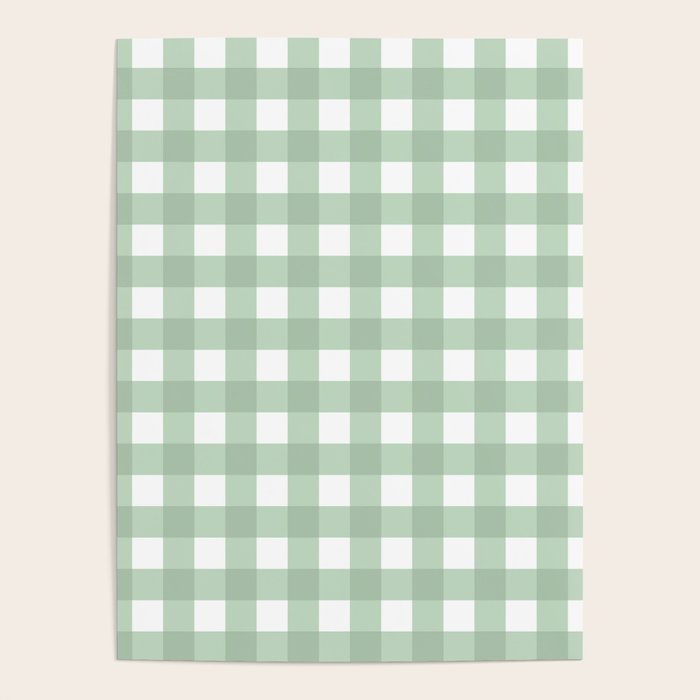 Sage Green Gingham  Poster Gallery Image 4