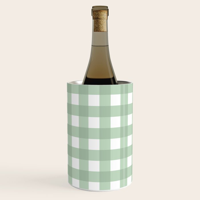 Sage Green Gingham  Wine Chiller Gallery Image 1