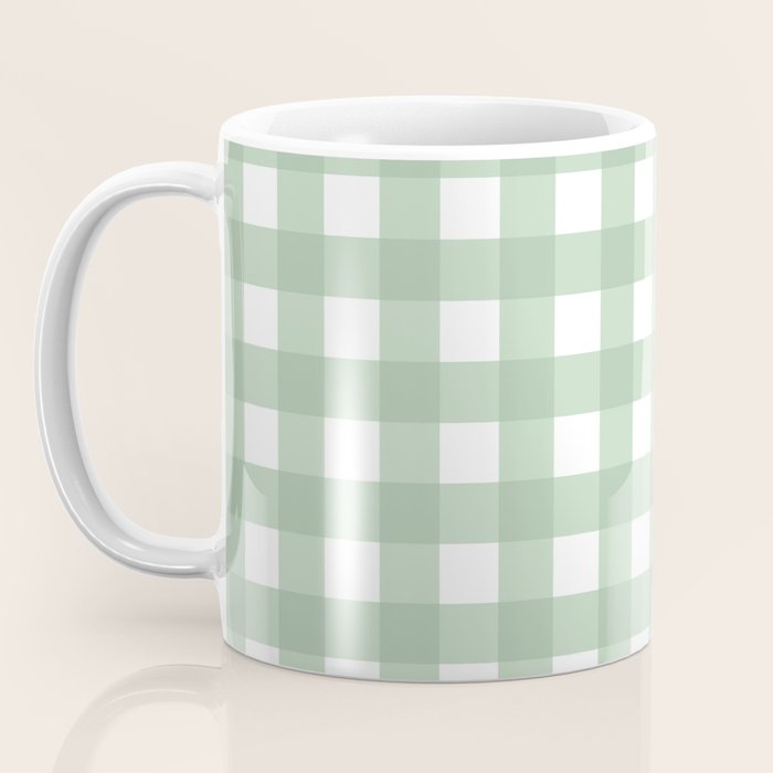 Sage Green Gingham  Coffee Mug Gallery Image 3