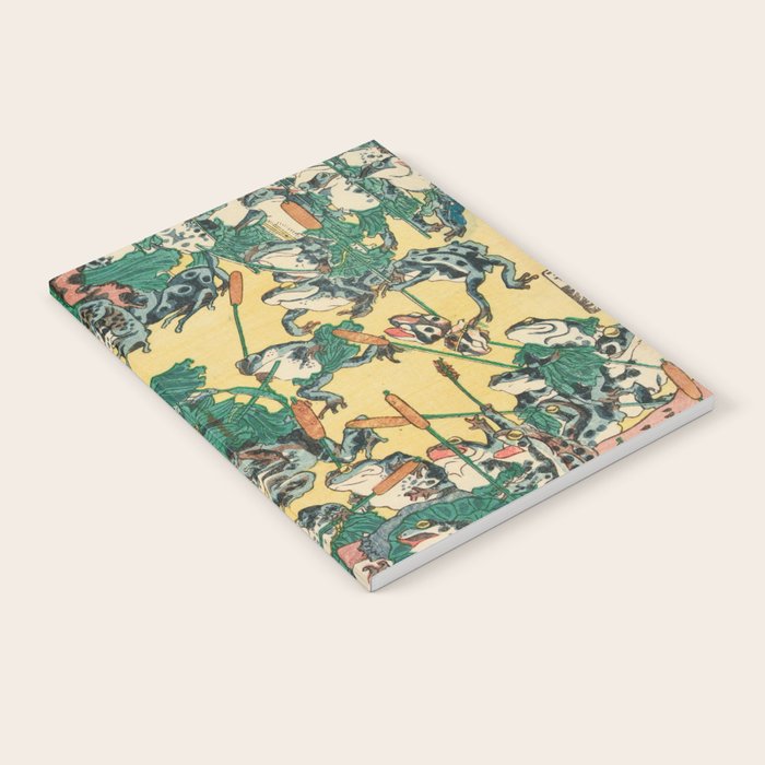 Frog Battle Japanese Print by Kawanabe Kyosai, 1864 Notebook Gallery Image 2