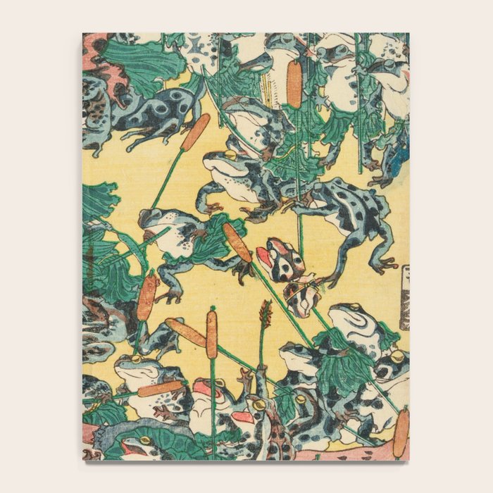 Frog Battle Japanese Print by Kawanabe Kyosai, 1864 Notebook Gallery Image 4