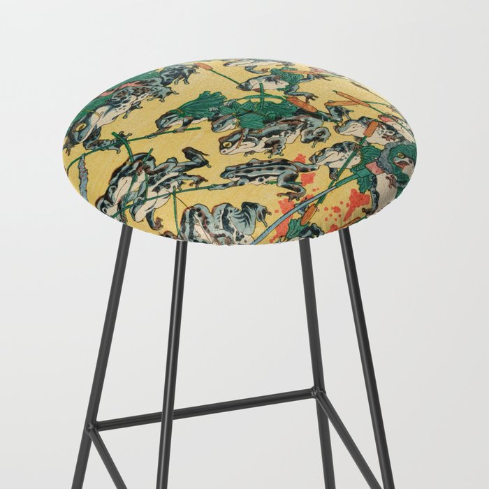 Frog Battle Japanese Print by Kawanabe Kyosai, 1864 Stool Gallery Image 2