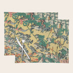 Frog Battle Japanese Print by Kawanabe Kyosai, 1864 Placemat Gallery Image 1