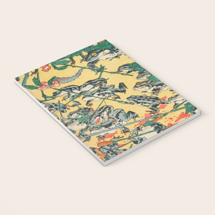 Frog Battle Japanese Print by Kawanabe Kyosai, 1864 Notebook Gallery Image 3