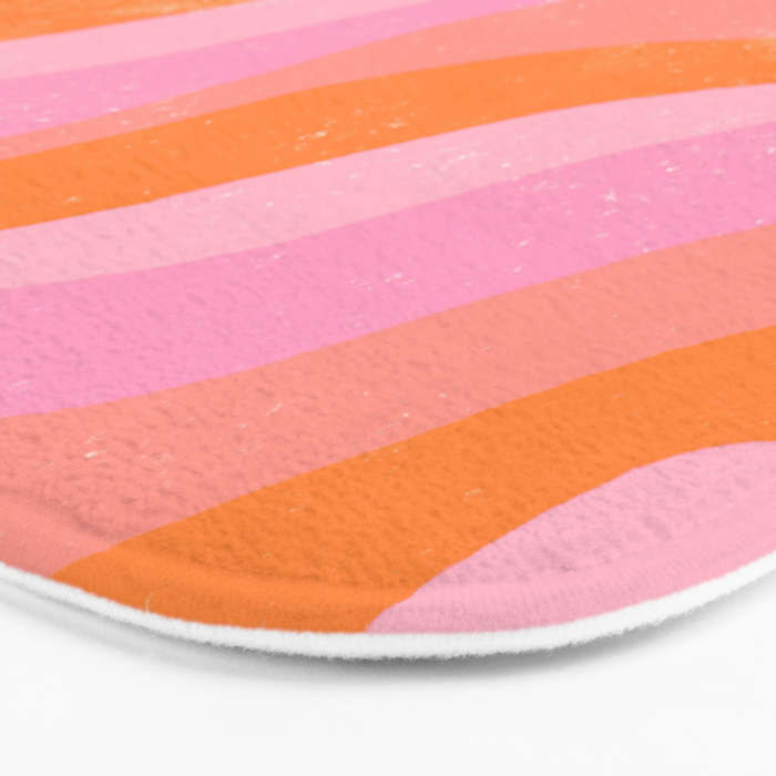 Pink 70s Retro Swirl Waves Bath Mat Gallery Image 3