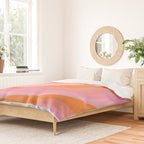 Pink 70s Retro Swirl Waves Duvet Cover Gallery Image 2