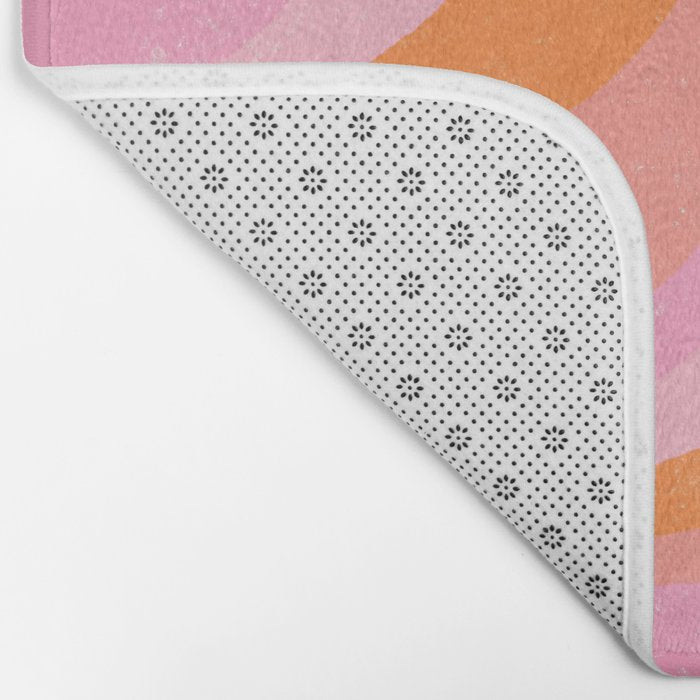 Pink 70s Retro Swirl Waves Bath Mat Gallery Image 2