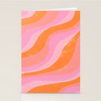 Pink 70s Retro Swirl Waves Stationery Card Gallery Image 2