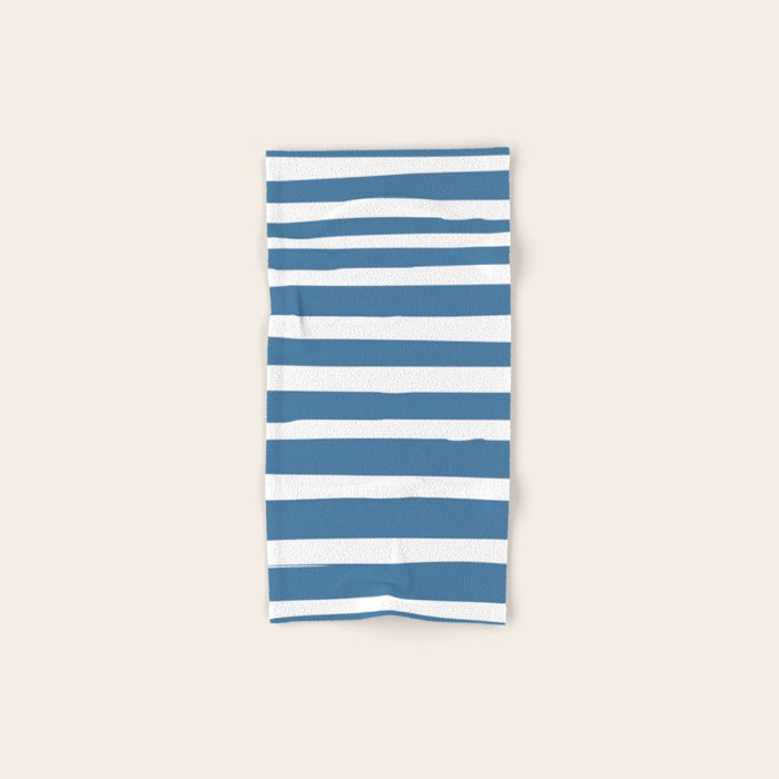 Ocean Stripes, Abstract, Blue and White, Striped Pattern Bath Towel Gallery Image 1