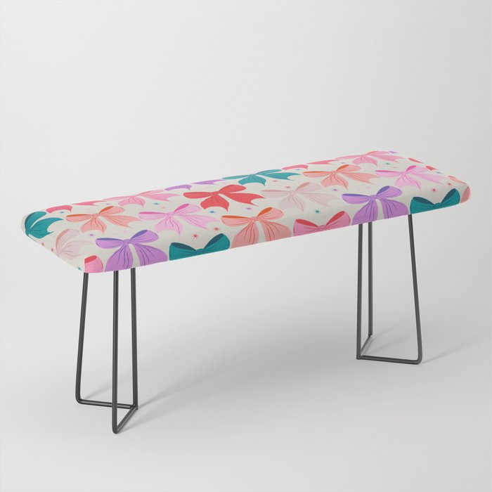Vibrant Bow Pattern  A Playful and Colorful Design Bench Gallery Image 1