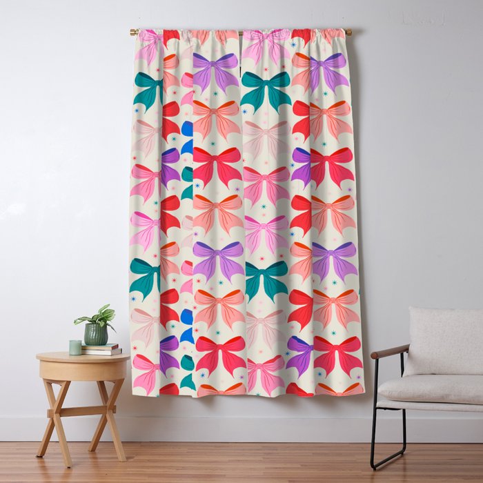 Vibrant Bow Pattern  A Playful and Colorful Design Window Curtain Gallery Image 5