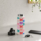 Vibrant Bow Pattern  A Playful and Colorful Design Water Bottle Gallery Image 4