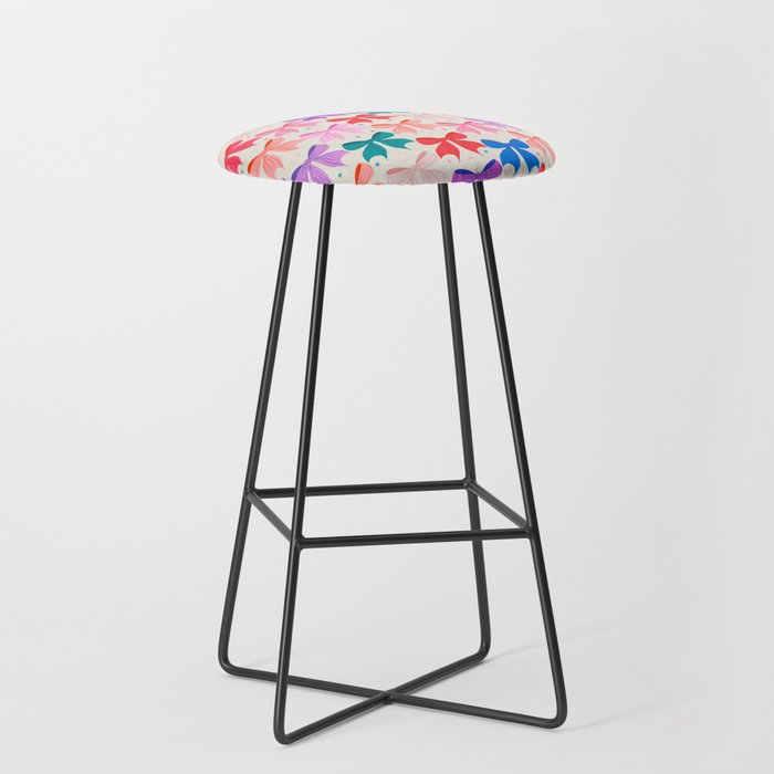 Vibrant Bow Pattern  A Playful and Colorful Design Stool Gallery Image 1