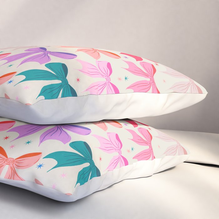 Vibrant Bow Pattern  A Playful and Colorful Design Pillow Sham Gallery Image 3