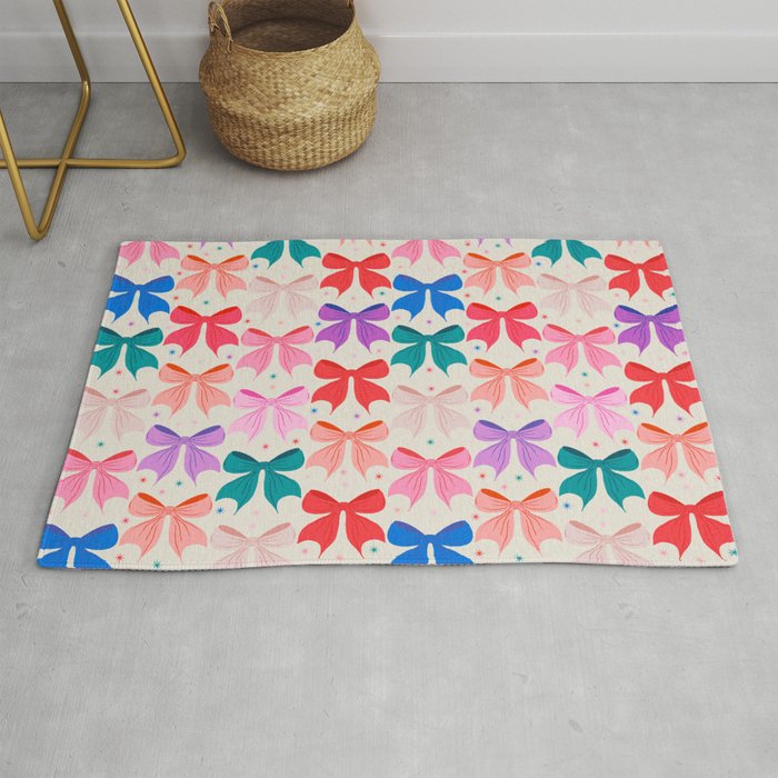 Vibrant Bow Pattern  A Playful and Colorful Design Rug Gallery Image 1