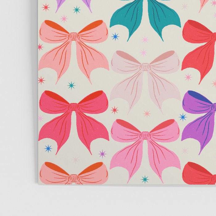 Vibrant Bow Pattern  A Playful and Colorful Design Poster Gallery Image 3
