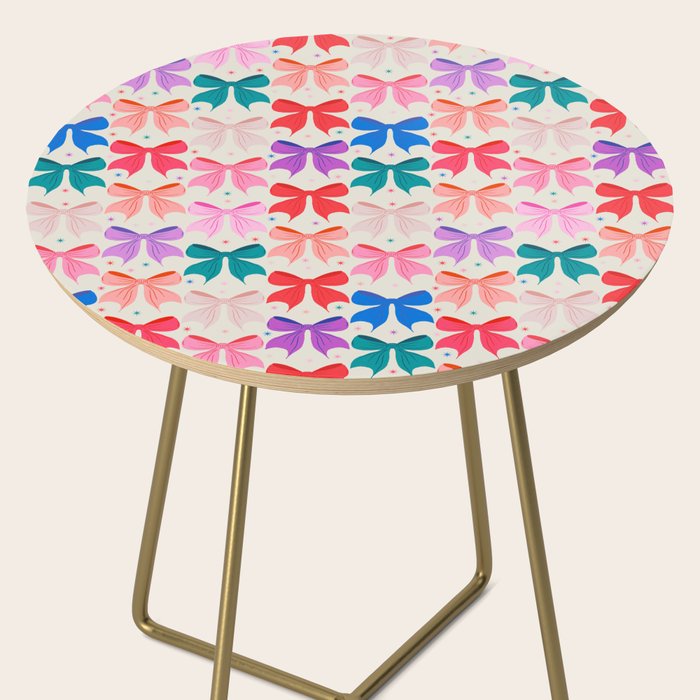 Vibrant Bow Pattern  A Playful and Colorful Design Side Table Gallery Image 2