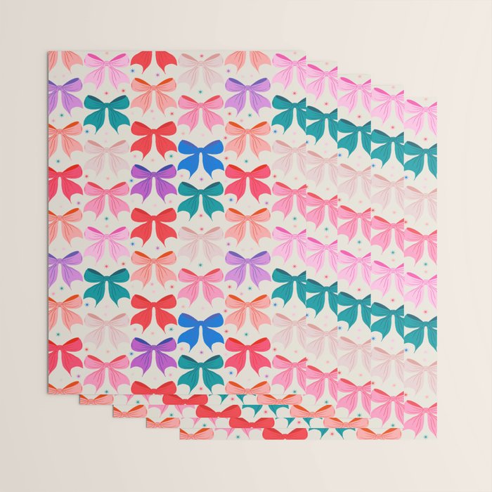 Vibrant Bow Pattern  A Playful and Colorful Design Wrapping Paper Gallery Image 3
