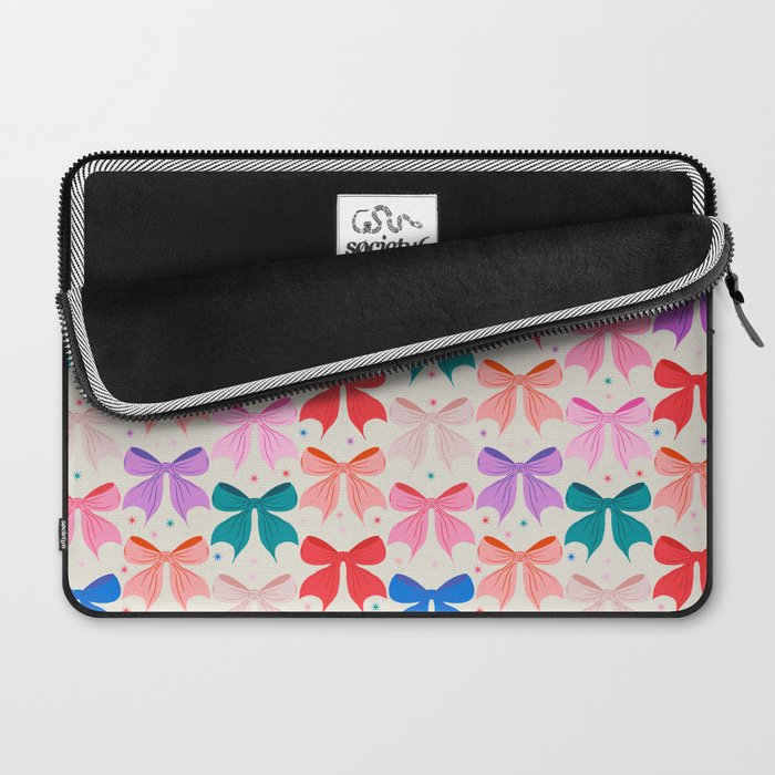 Vibrant Bow Pattern  A Playful and Colorful Design Laptop Sleeve Gallery Image 2