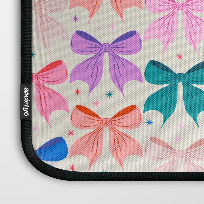 Vibrant Bow Pattern  A Playful and Colorful Design Laptop Sleeve Gallery Image 3