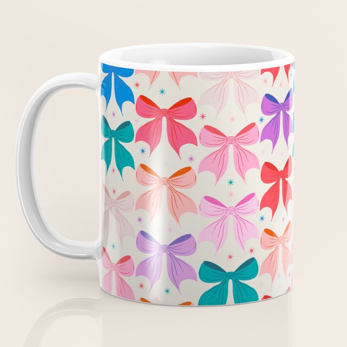 Vibrant Bow Pattern  A Playful and Colorful Design Coffee Mug Gallery Image 3