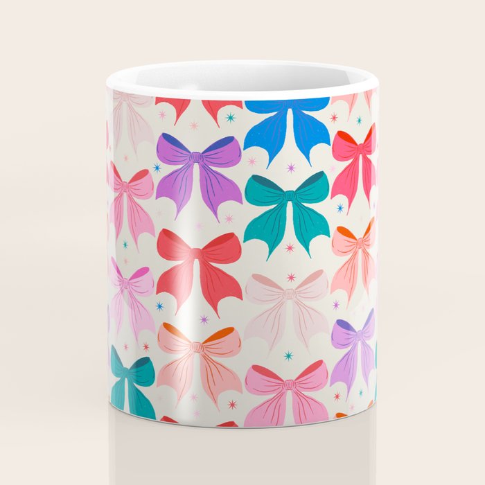 Vibrant Bow Pattern  A Playful and Colorful Design Coffee Mug Gallery Image 4