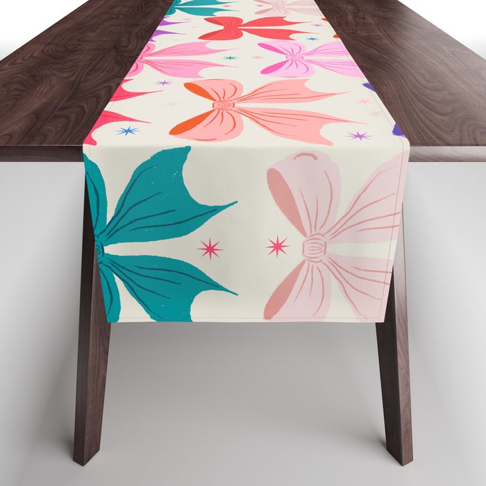 Vibrant Bow Pattern  A Playful and Colorful Design Table Runner Gallery Image 1