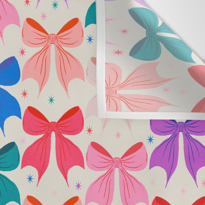 Vibrant Bow Pattern  A Playful and Colorful Design Wall Tapestry Gallery Image 3