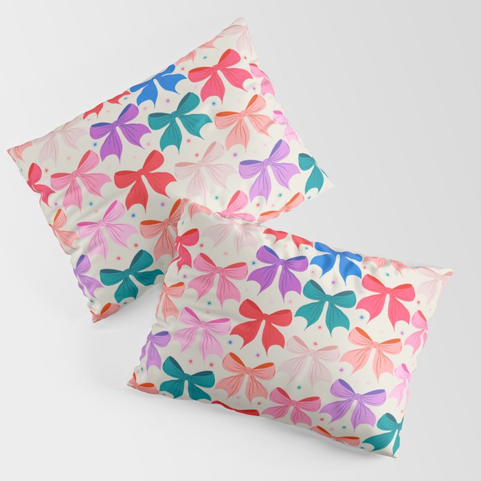Vibrant Bow Pattern  A Playful and Colorful Design Pillow Sham Gallery Image 1