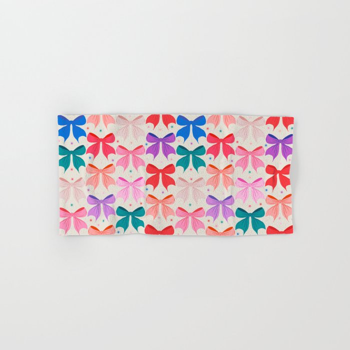Vibrant Bow Pattern  A Playful and Colorful Design Bath Towel Gallery Image 1