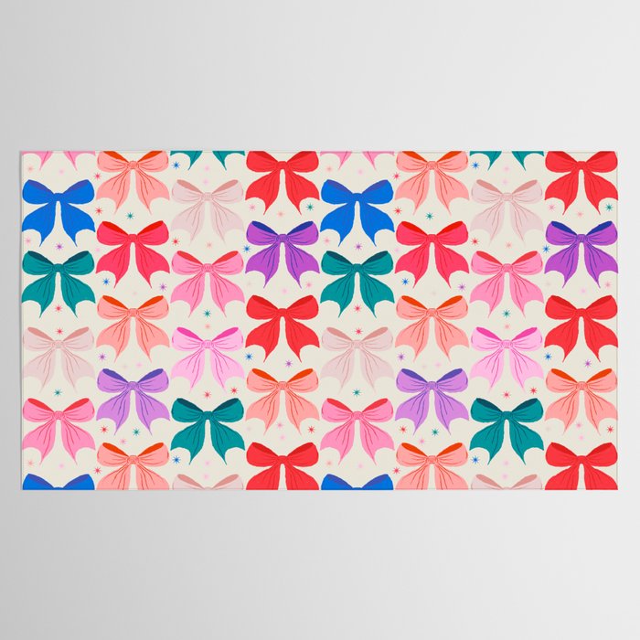 Vibrant Bow Pattern  A Playful and Colorful Design Tablecloth Gallery Image 2