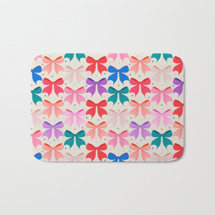 Vibrant Bow Pattern  A Playful and Colorful Design Bath Mat Gallery Image 1