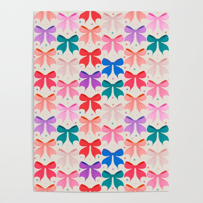 Vibrant Bow Pattern  A Playful and Colorful Design Poster Gallery Image 4