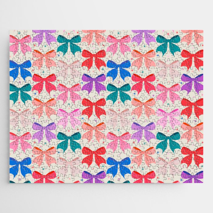 Vibrant Bow Pattern  A Playful and Colorful Design Jigsaw Puzzle Gallery Image 1