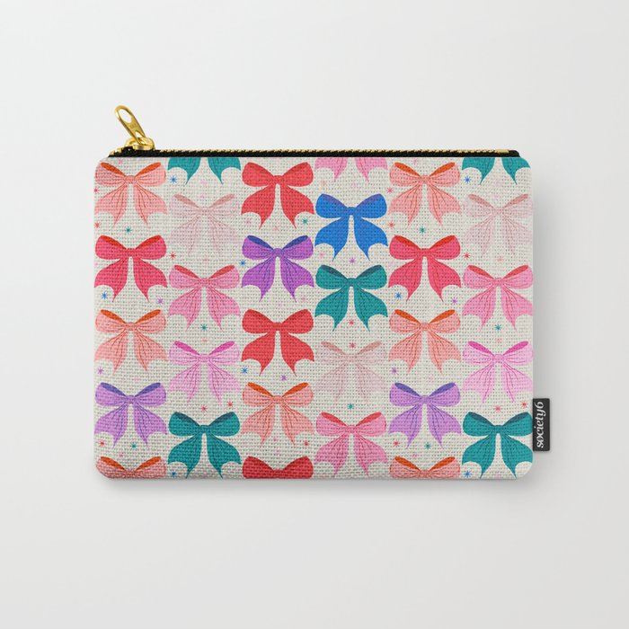 Vibrant Bow Pattern  A Playful and Colorful Design Carry All Pouch Gallery Image 1