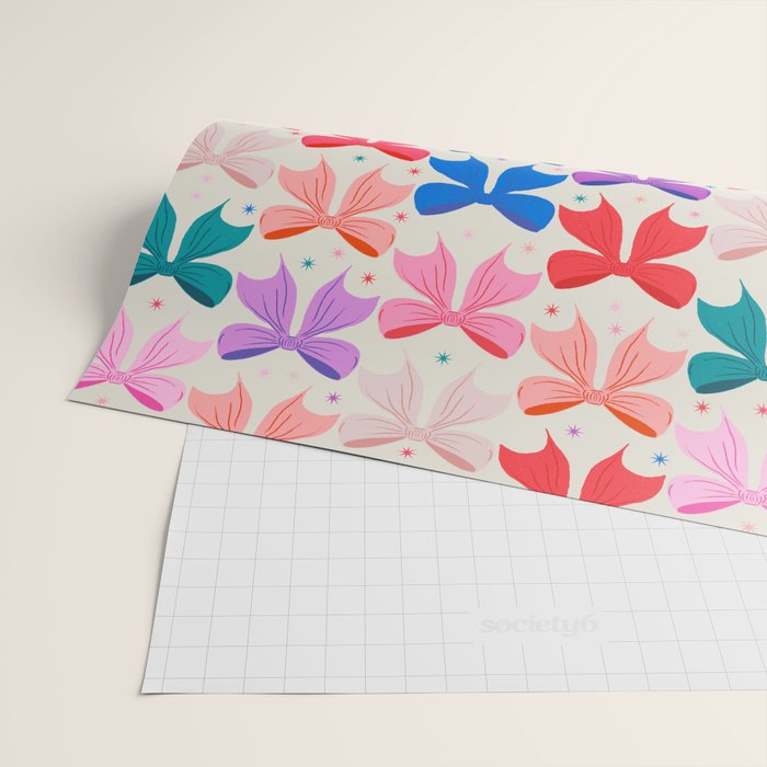 Vibrant Bow Pattern  A Playful and Colorful Design Wrapping Paper Gallery Image 2