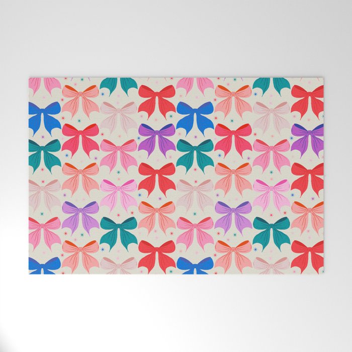 Vibrant Bow Pattern  A Playful and Colorful Design Welcome Mat Gallery Image 1