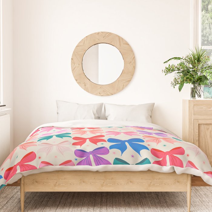 Vibrant Bow Pattern  A Playful and Colorful Design Duvet Cover Gallery Image 3