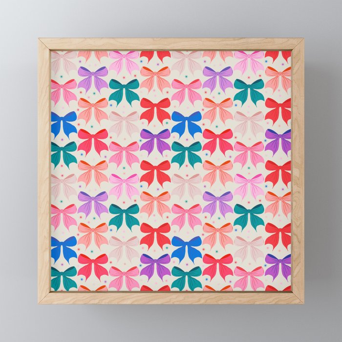 Vibrant Bow Pattern  A Playful and Colorful Design Mini Art Print Gallery Image 1