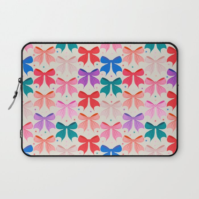 Vibrant Bow Pattern  A Playful and Colorful Design Laptop Sleeve Gallery Image 1