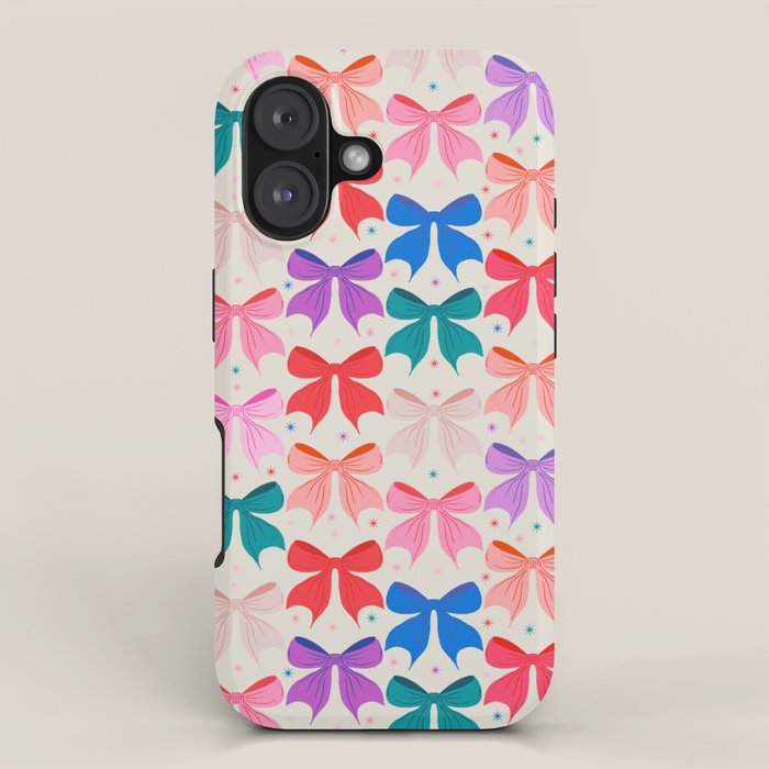 Vibrant Bow Pattern  A Playful and Colorful Design iPhone Case Gallery Image 1