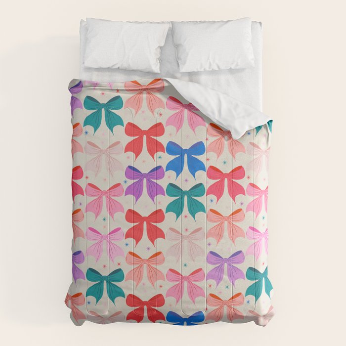 Vibrant Bow Pattern  A Playful and Colorful Design Comforter Gallery Image 6