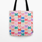 Vibrant Bow Pattern  A Playful and Colorful Design Tote Bag Gallery Image 1