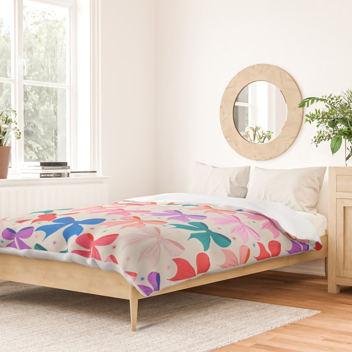 Vibrant Bow Pattern  A Playful and Colorful Design Duvet Cover Gallery Image 2