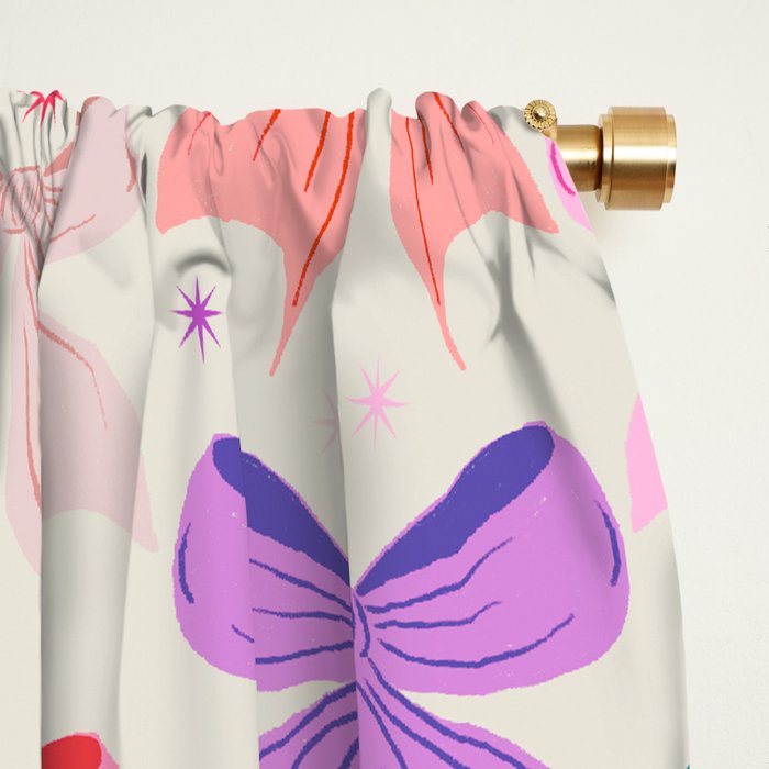 Vibrant Bow Pattern  A Playful and Colorful Design Window Curtain Gallery Image 2