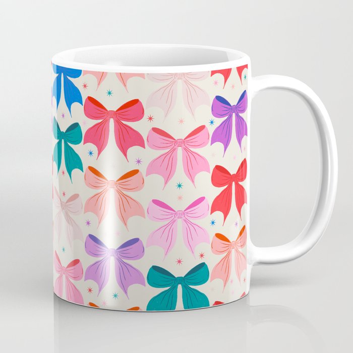 Vibrant Bow Pattern  A Playful and Colorful Design Coffee Mug Gallery Image 1