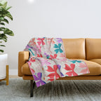 Vibrant Bow Pattern  A Playful and Colorful Design Throw Blanket Gallery Image 1