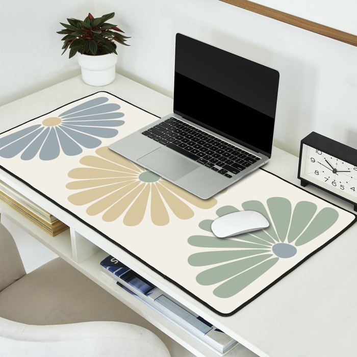 Retro Summer Daisies II Desk Mat Gallery Image 2